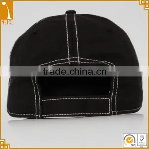Good Quality Black 6 Panel 100% Cotton 3D Embroidered Custom Baseball Cap Wholasale thumbnail-3