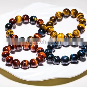 Natural Tiger Eye Rainbow Bracelet for Healing Crystal Crafts Bracelet thumbnail-1