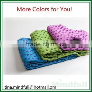 Wholesale Custom Logo Anti-slip Fibre Folding Yoga Mat Towel thumbnail-1