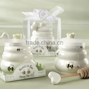 Meant to Bee Ceramic Honey Pot Cute Wedding Favors thumbnail-1