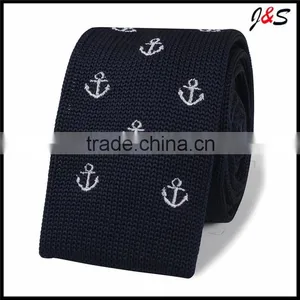 Wholesale Hand Made CUSTOM Navy Blue Silk Knitted Tie KT036 thumbnail-4