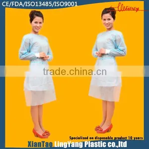 Promotional Cheap Transparent Disposible Nonwoven Plastic Apron thumbnail-1