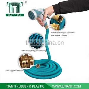 Deluxe 100 FT ROHS Certificate Expandable Flexible Garden Water Hose Including 10 Pattern Spray Nozzle thumbnail-1
