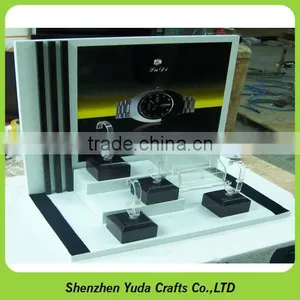 Elegant Design Vertical Wooden Wrist Watch Stand Holder Branded Mdf Watch Display thumbnail-5