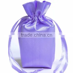 6x9 Fushia Drawstring Satin Bag for Wig With Logo Imprinted thumbnail-4