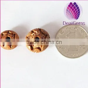 10x14mm Lotus Flower Buddha Wood Round Beads for Bracelet Making thumbnail-2