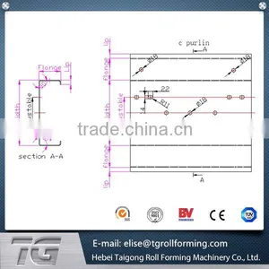 2015 Fully Automatic Cold Steel Strip Profile c z Purlin Roll Forming Machinery thumbnail-1