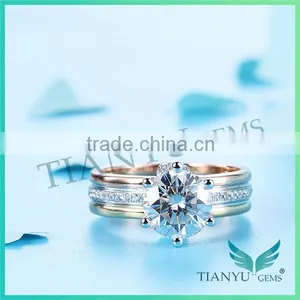 Fashion 18k Gold Wedding Rings Moissanite Diamond Rings for Women Gemstone for Jewellery thumbnail-3