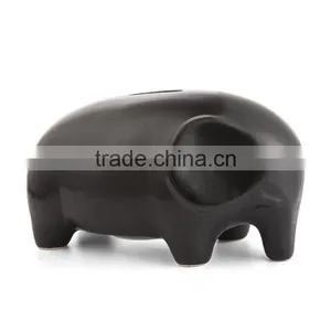 Ceramic Matt Elephant Piggy Bank Coin Box Money Saving Jar thumbnail-1