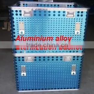 Hospital Disinfection Basket of Aluminum Alloy. Steriliztion Container thumbnail-1