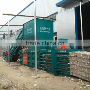Horizontal Hydraulic Waste Paper, Cardboard, PET Baling Machine With Conveyor thumbnail-2