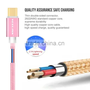 Voxlink 1m TYPE-C Male to Male Mobile Phone Data Cable Charging Cable Nylon Braided Metal Wire Type C to Type C Cable thumbnail-5