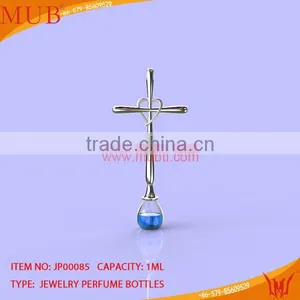 Perfume Bottle Pendant Jewelry Necklace Cross Perfume Bottle thumbnail-1