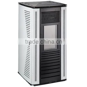 Wood Pellet Burning Heating Stove White Glass Double Door Pelletstoves 2016 thumbnail-1