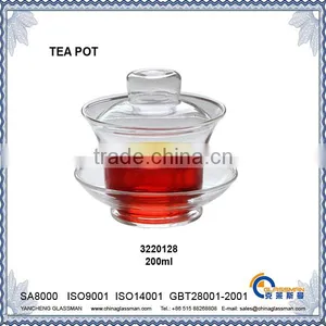 Clear Borosilicate Glass Tea Pot TC128 thumbnail-1