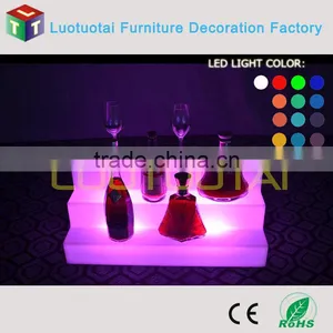 Unbroken High Quality PE LED Light up Wine Holder/strong Plastic Wine Display/bar Furniture LTT-SF05A thumbnail-1