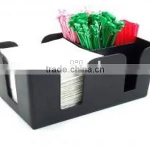 ABS PS Napkin Holder 6 Compartments Barware New Napkin Holder Napkin Straw Stirrer Holder thumbnail-2