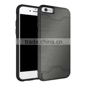 PC+TPU Fashion Phone Case Phone Shell With Card Slot Protective Back Cover for Iphone 6 6S thumbnail-2
