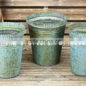 Bronze Antique Metal Shabby Chic Garden Buckets thumbnail-1
