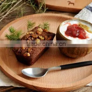 Food Serving Non-slip Round Shape Wooden Tray thumbnail-2