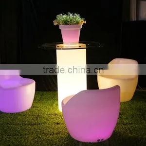 Hot Sale Commerical Fashion Illuminated Growing High Quality Plastic LED Sofa With 16 Colors Change thumbnail-1