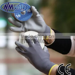 NMSAFETY Grey PU Top Fit Glove Gardening pu Glove thumbnail-1