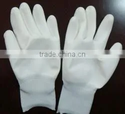 13G White Nylon Line, Palm Coated White PU Glove thumbnail-1