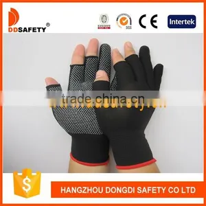 13 Gauge Nylon Polyester Seamless Gloves Half Finger Gloves With White PVC Dots One Side thumbnail-1