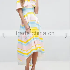 OEM Service Supply Type And Evening / Formal Dresses Type Elegant Evening Dress/ Print Off-shoulder Dress thumbnail-1