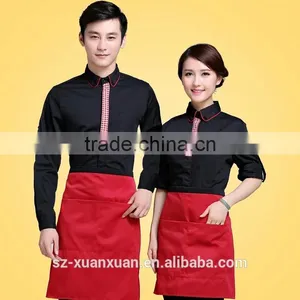 Custom High Quality Hotel Long Sleeve Waiter Uniforms for Coffee/hotel/resterant Autumn and Winter thumbnail-1