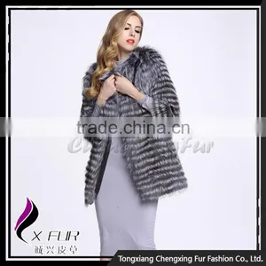 CX-G-A-40B Lastest Design New Fashion Woman Winter Silver Fox Fur Clothes thumbnail-6