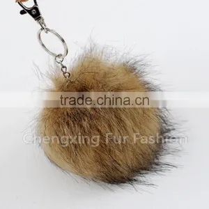 CX-A-65 Nice Handmade Fashionable Raccoon Fur Ball Fur Keyring thumbnail-3