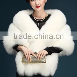Girl Women's Faux Fur Collar Shawl Grey Color Soft Imitated Fox Fur Scarves Sexy Lady's Winter Fashion Large Shawl Fpc-468 thumbnail-1