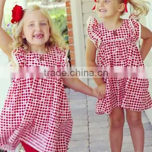 Apple Printed Lace Ruffles Sleeves Girls Party Dresses Best Selling Products 2017 In USA thumbnail-1