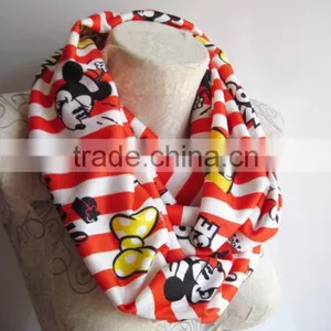 Scarf , Printed White Scarf ,Printed Infinity Scarf ,White Infinity Scarf thumbnail-1
