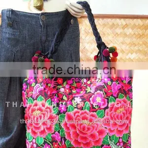 Thai Embroidered HMONG Hill Tribe Hand Bag Tote Bag thumbnail-1