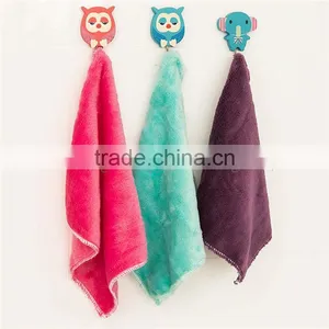 25X25CM Microfiber Coral Fleece Flannel Table Knit Hand Cloth thumbnail-2
