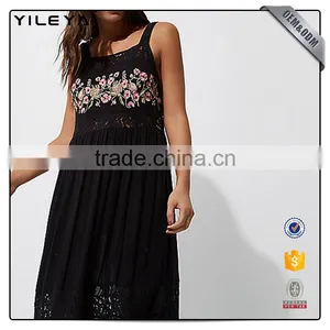 Sleeveless Paid With Paypal Long Flower Print Black Maxi Dress Long Casual thumbnail-4