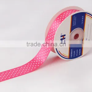 1" Printed Polyester Polka Dots Satin Ribbons thumbnail-1