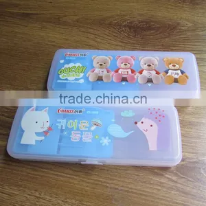 Curtom Logo Print Transparent Colorful Plastic Pencil Case Pen Boxes thumbnail-6