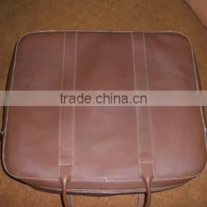 High Quality Genuine Cow Light Brown Leather Travel Briefcase Leather Bag thumbnail-5