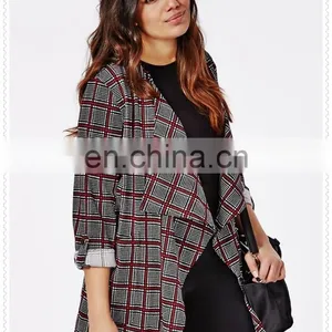 High Quality Plus Size Women Checked Waterful Travel Jacket in New Model thumbnail-5