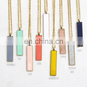 Single Initial Clay Necklace Personalized Necklace Minimal Geometric Necklace Bridesmaids Gift thumbnail-1
