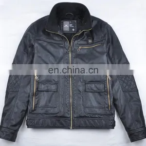 2015 Last Fashion Handsome Faux Fur Lining pu Leather Man Fur Coat thumbnail-1