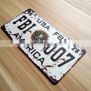 Vintage License Plates Retro Iron Painting BEER Wall Sticker Number Plate Metal Craft for Store Decoration thumbnail-2