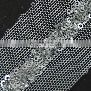 Beautiful Italy Design Sliver Sequin Mesh Lace Trim for Clothes thumbnail-2