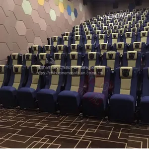 Modern Leather Movie Cinema Chair With Moving Armrest thumbnail-4