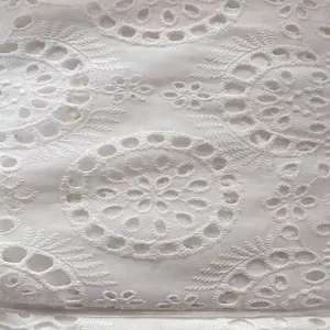 Custom 100% White Cotton Fabric African Embroidery thumbnail-1