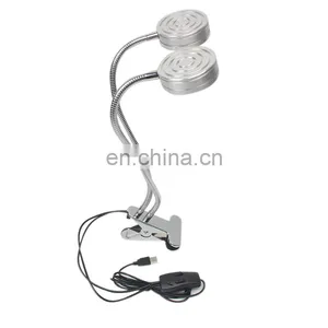 2018 New LED Grow Light, 14W Indoor Flexible Gooseneck Plant Growth Clip Light With USB Port Double Head thumbnail-3