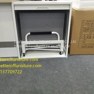 Tambour Door Office Workstation Use Folding Bed Steel Tube Frame With Cushion Sponge Roll Away Wheels thumbnail-4